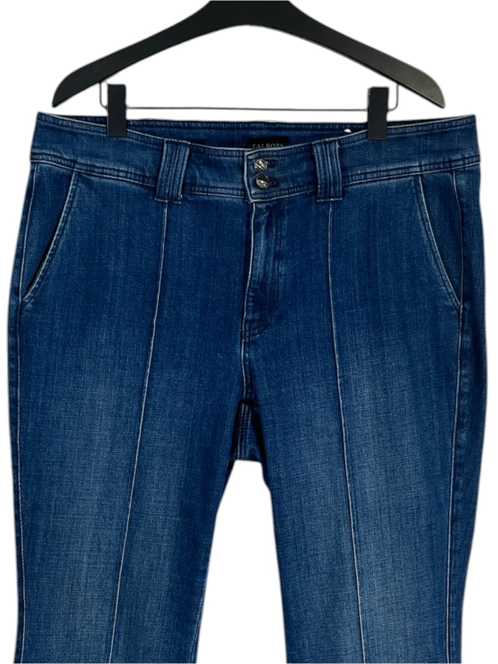 Talbots Flare Leg Pintuck Jeans- Lapis Wash Size 16 - Picture 6 of 11